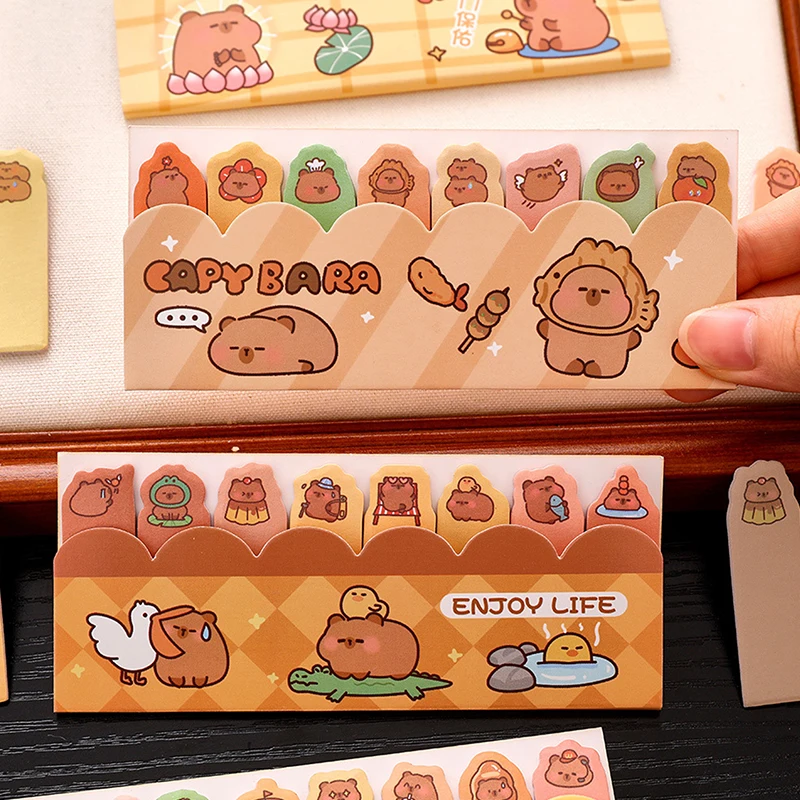 Cute Cartoon Capybara Index Sticker Test Paper Page Mark Note Paper creativo classificare Sticky Note Kawaii Planner Sticker