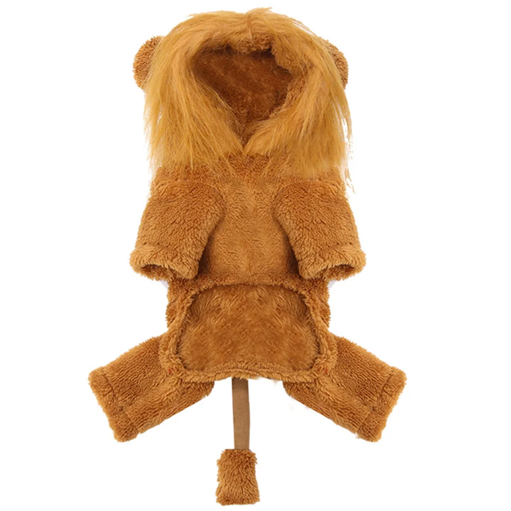 

Pet Lion Clothes Dog Hoodie for Small Dogs Apparel Elastic Suit Halloween Flannel Puppy Costume Accessories Cat