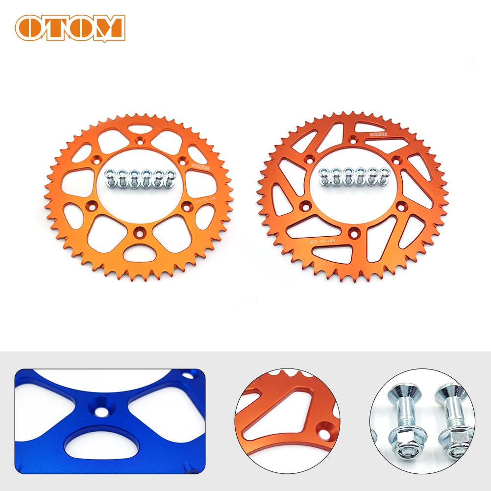 

OTOM Motorcycle 52T Rear Sprocket 7075 Aluminum Chain Plate Screws Nut Kit For KTM SXF XCW HUSQVARNA FC FE TE TC 125-525