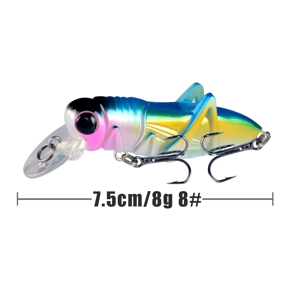 1Pcs Floating Grasshopper Fishing Lure 7.5cm 8g Plastic Insect Wobbler Artificial Hard Bait Crankbait Bass Pike Fishing Tackle image 6