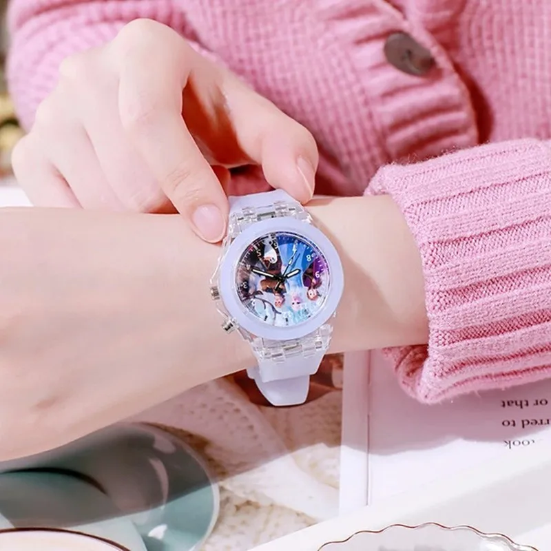 Miniso Disney Anime juguetes Frozen reloj de silicona Elsa Anna Sophia princesa niños reloj regalo de cumpleaños para niños