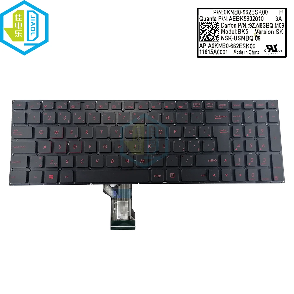 SK Slovakia NE Norwegian LA IT Keyboard For ASUS G501VW N501VW UX501VW Q501 Laptop Replacement Keyboards 0KNB0 662MGE00