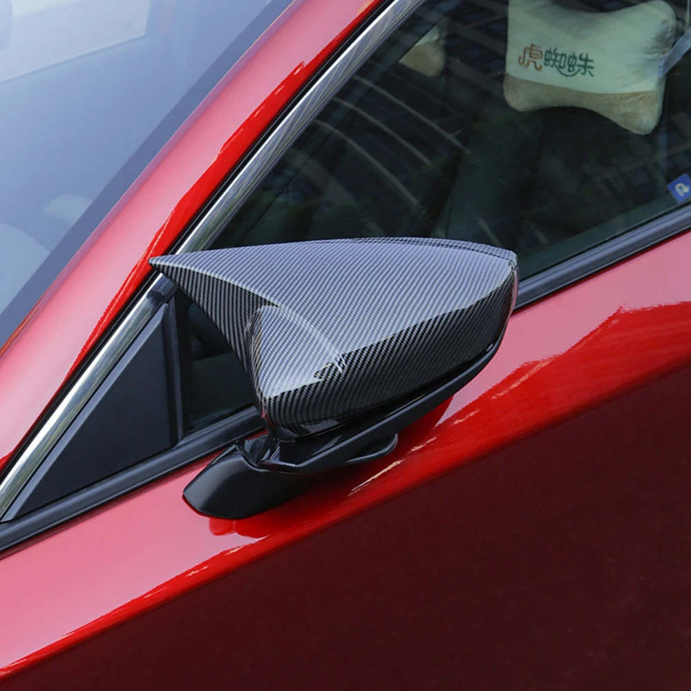لمازدا 3 Axela 2020 2021 2022 2023 ألياف الكربون سيارة الرؤية الخلفية الجانب أغطية مرايا حامي الخارجي مرآة الرؤية الخلفية غطاء الكسوة