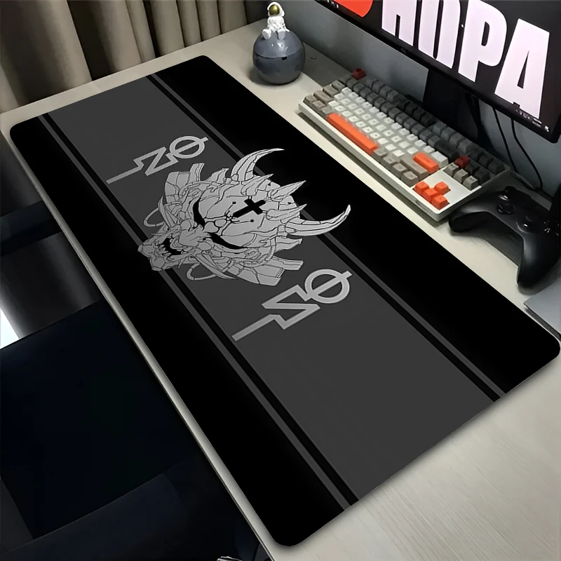 Mouse Pad Laptop Anime Extended Desktop Mat Computer Gamer Mousepad PC Gaming Oni Hannya Samurai Mask Accessories Keyboard Pad