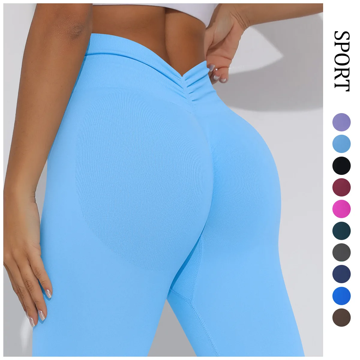 

New Seamless High-waist Hip-lifting Tight Yoga Pants Breathable Quick-drying Peach Butt Running Sports Fitness Pants for Women