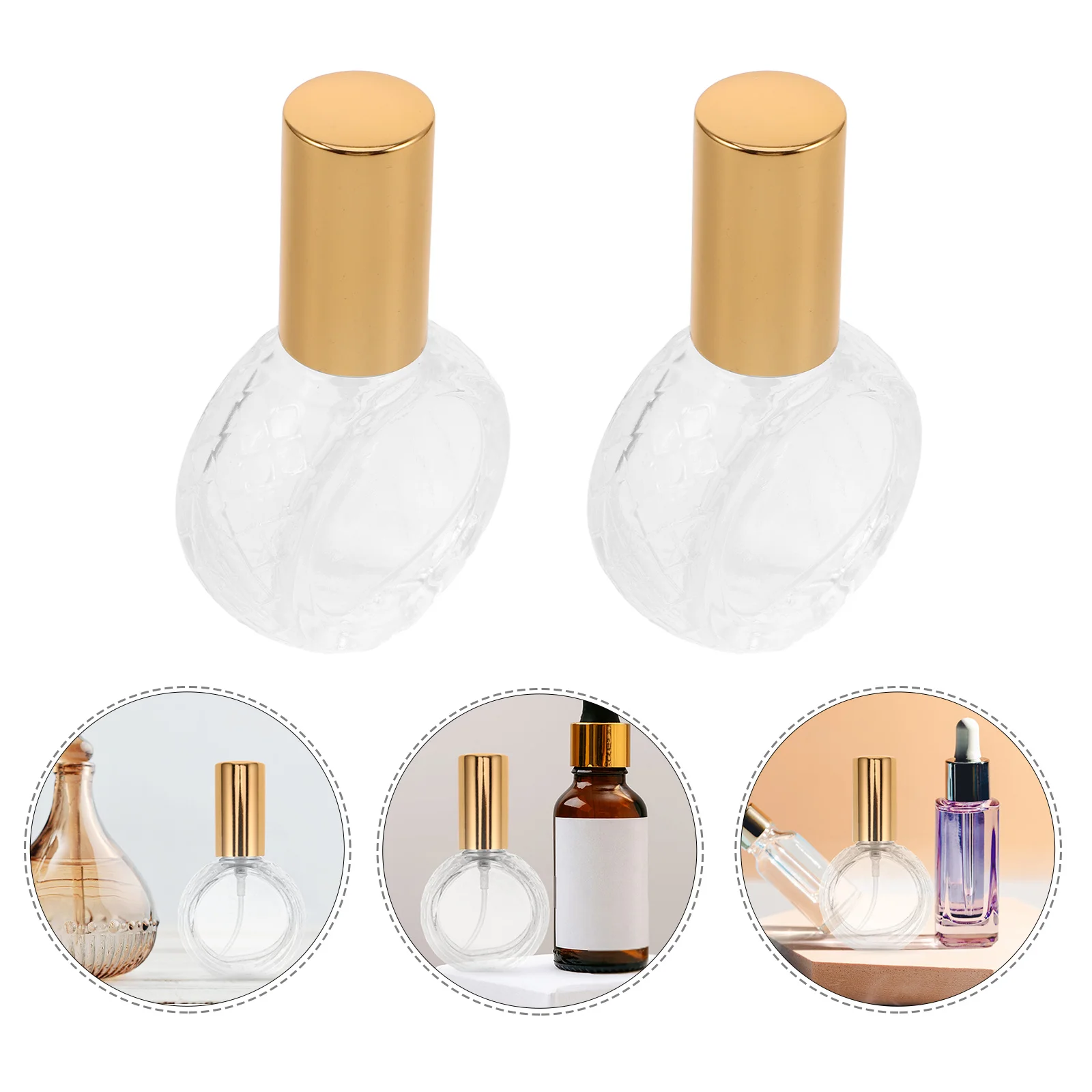 

10Pcs Glass Perfume Atomizer Bottle Aluminum Cap Refillable Fine Mist Spray Travel Perfume Sample Vials 10Ml Portable Scent