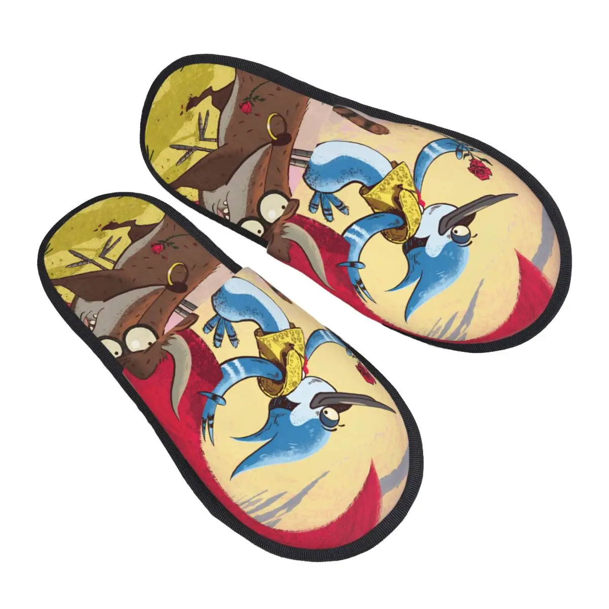 Custom R-Regular Show Memory Foam Slippers Women Comfy Warm Cute Anime House Slippers