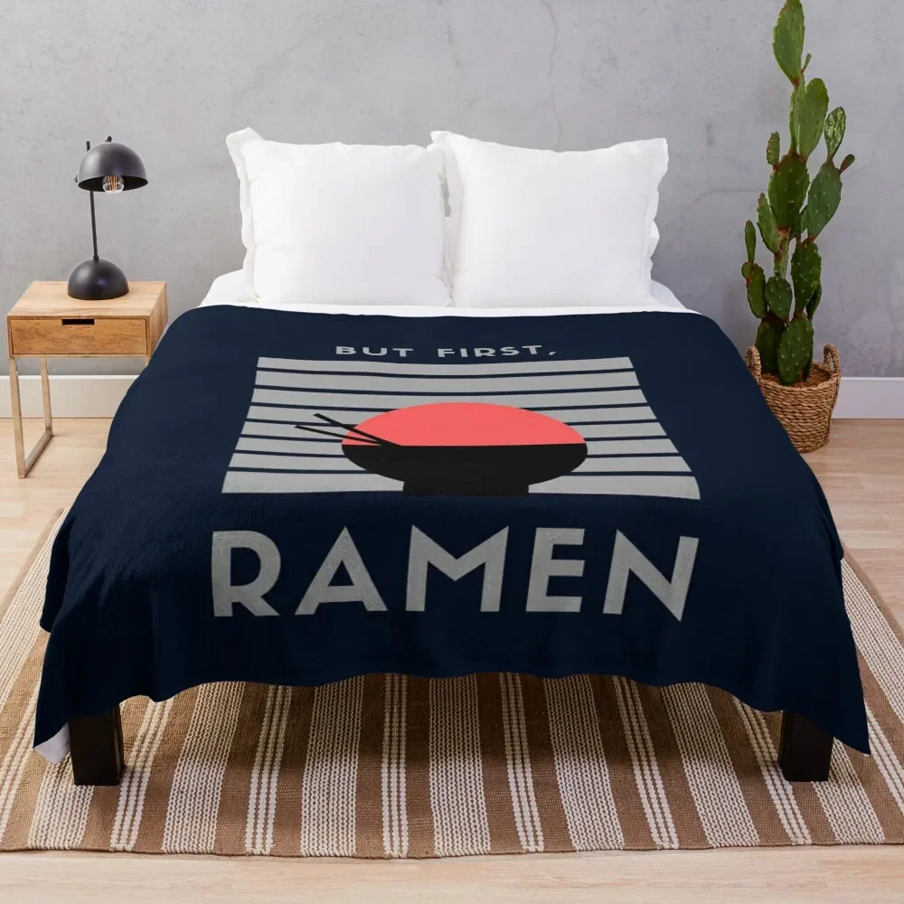 

But first, Ramen! #2 Throw Blanket bed plaid Decorative Beds Blankets