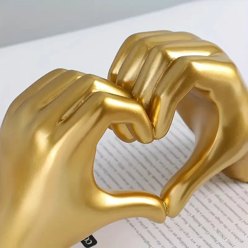Golden Heart Hand Statue 5