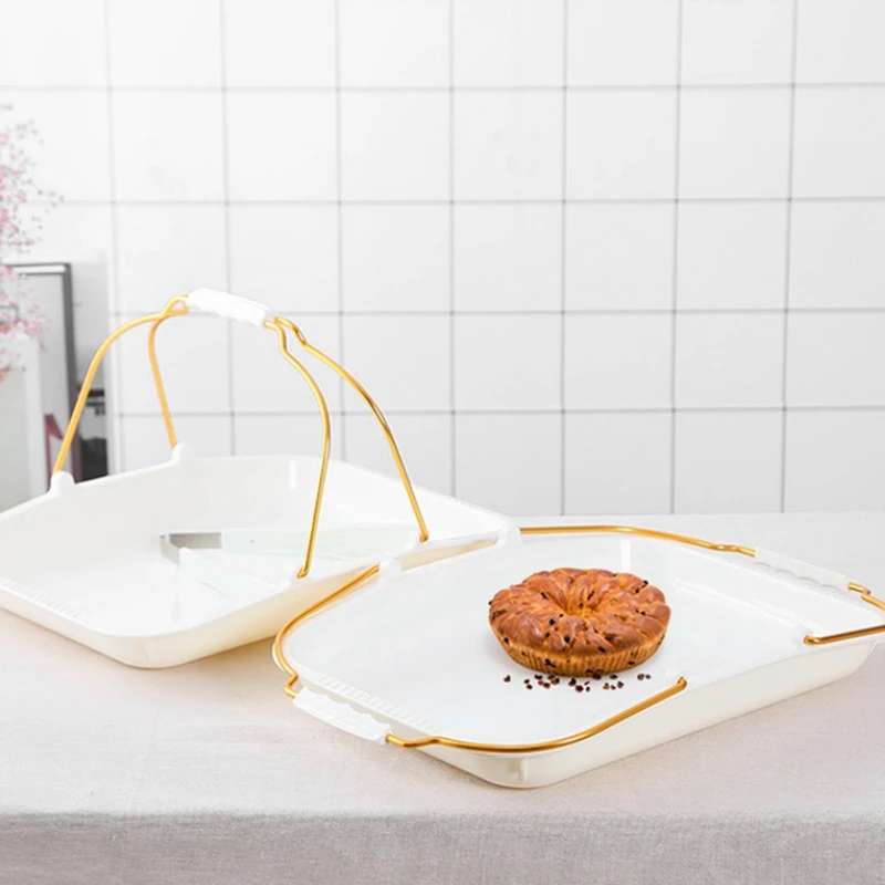 Top-Bread Serving Trays Bakery Bread Tray With Handles Bakery Supplies Bread Container Tray For Bread Shopping