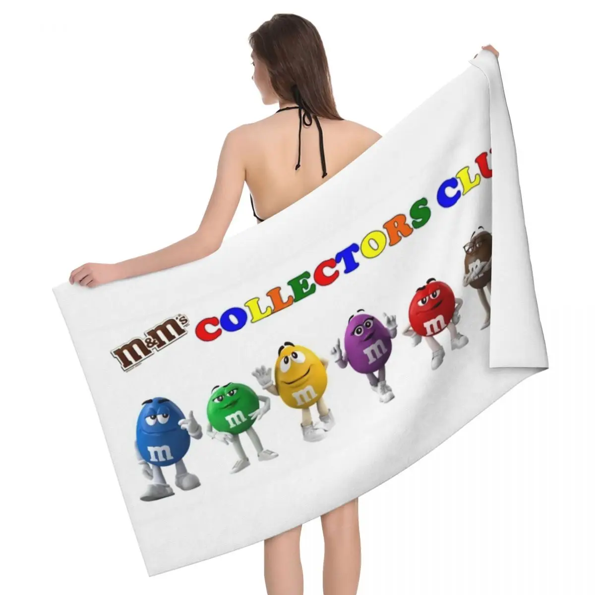 

M&M's Chocolate Candy Beach Bath Towel Microfiber Cartoon Pool Towels