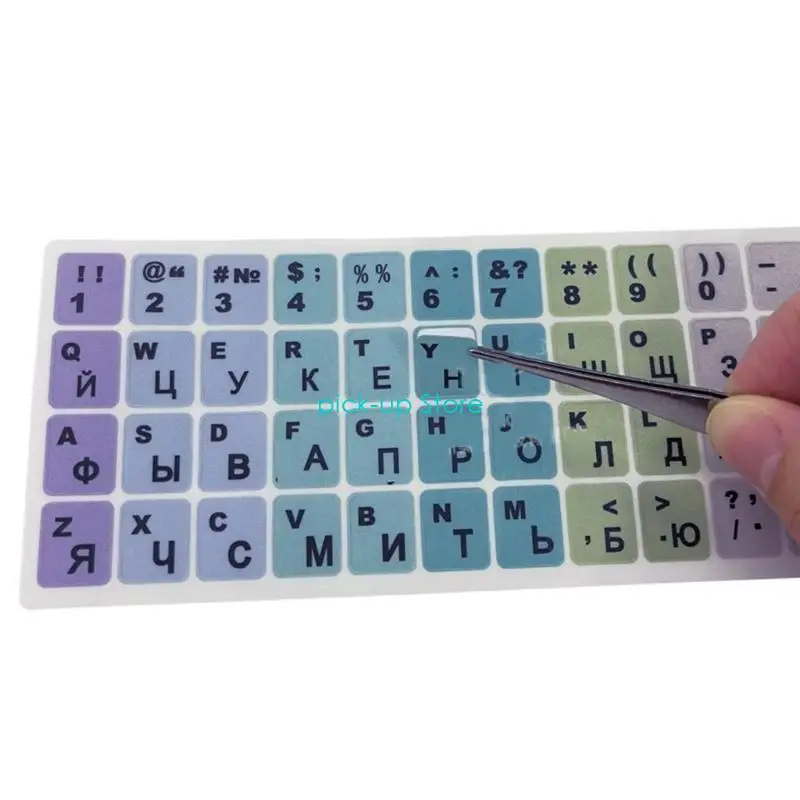 2 шт. универсальные русские корейские арабские наклейки на клавиатуру английские алфавиты клавиатурные буквы сменная наклейка фон для ПК
