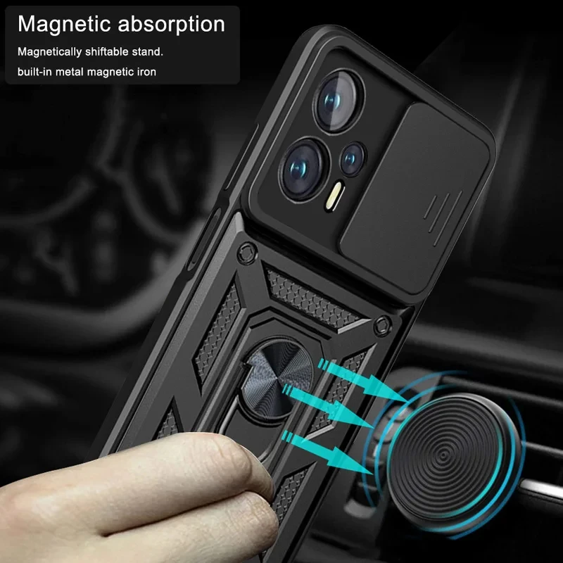 Shockproof Armor Magnetic Case For Poco F6 F5 F4 GT F3 X5 Pro X4 GT X3 NFC Coque For Poco M5S M4 M3 Pro C40 Holder Phone Cover