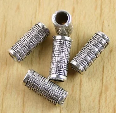 

20pcs 13x5mm hole3mm Alloy matel tibetan silver textured tube shaped beads HWH0249 jewelry DIY supplies