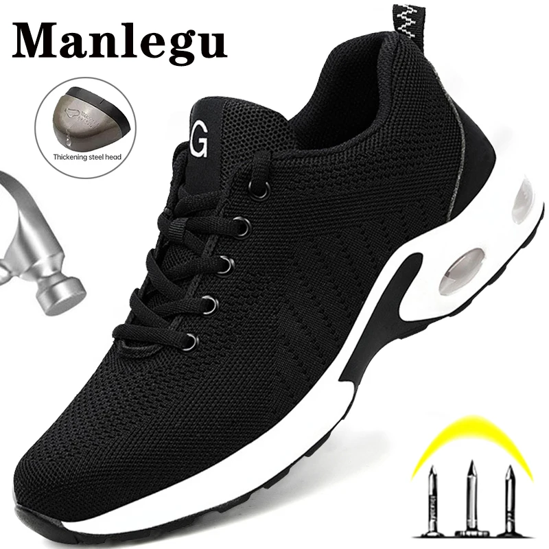 Steel Toe Work Safety Shoes Men Women Work Sneakers Breathable Lightweight Indestructible Shoes Men Safety Shoes Boots Male