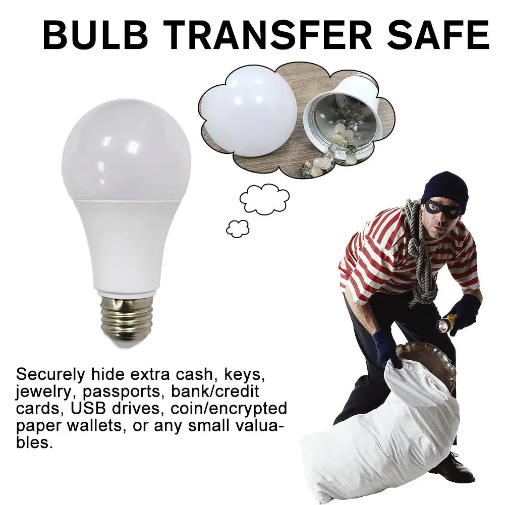 Private Money Fake Sight Secret Light Bulb Home Diversion Stash Can Safe Container Hiding Spot Hidden Storage Secret Compartment