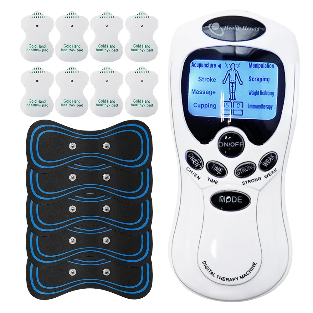8-modus elektrische tientallen acupunctuur body massager LCD digitale meridiaantherapie spierstimulatie EMS stimulator pijnbestrijdingsapparaat