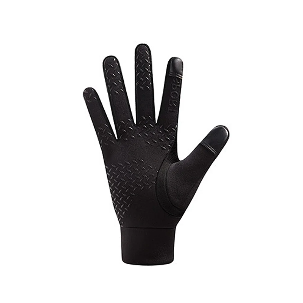 

Thicken Black Cycling Gloves Size M Windproof Breathable Reflective Screen Touch Gloves Fishing Hiking Camping