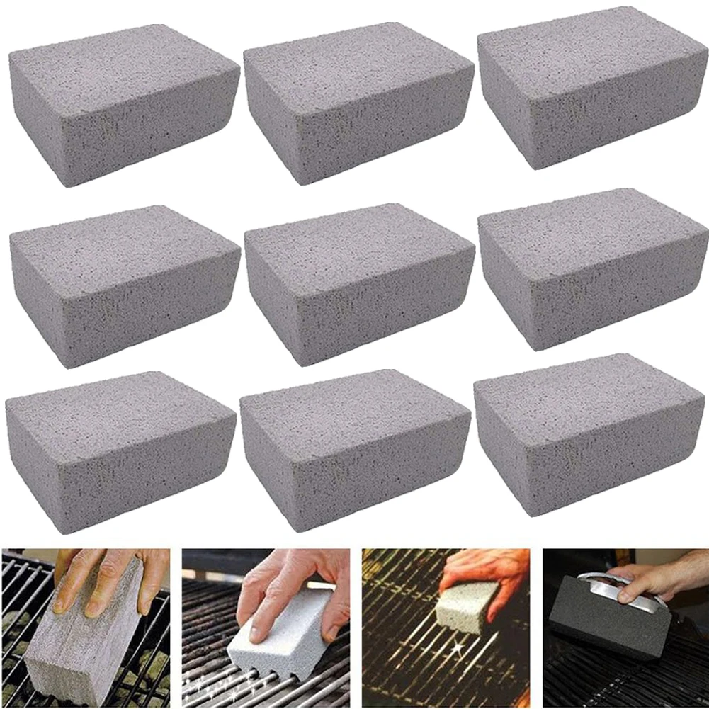 Ladrillos de limpieza de parrilla de 1-10 piezas, ladrillos de piedra de limpieza de barbacoa ecológica, piedras de limpieza de descalcificación para barbacoa, eliminación de manchas