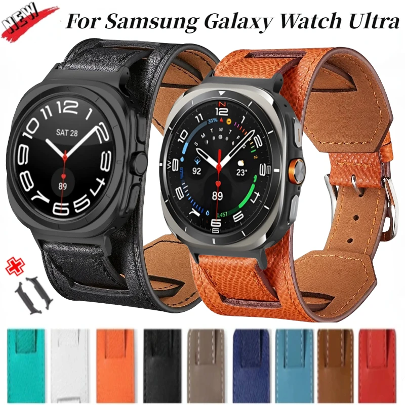 

Кожаный ремешок для Samsung Galaxy Watch Ultra 47 мм, удобный браслет для Samsung Galaxy Watch 7 Ultra, аксессуары