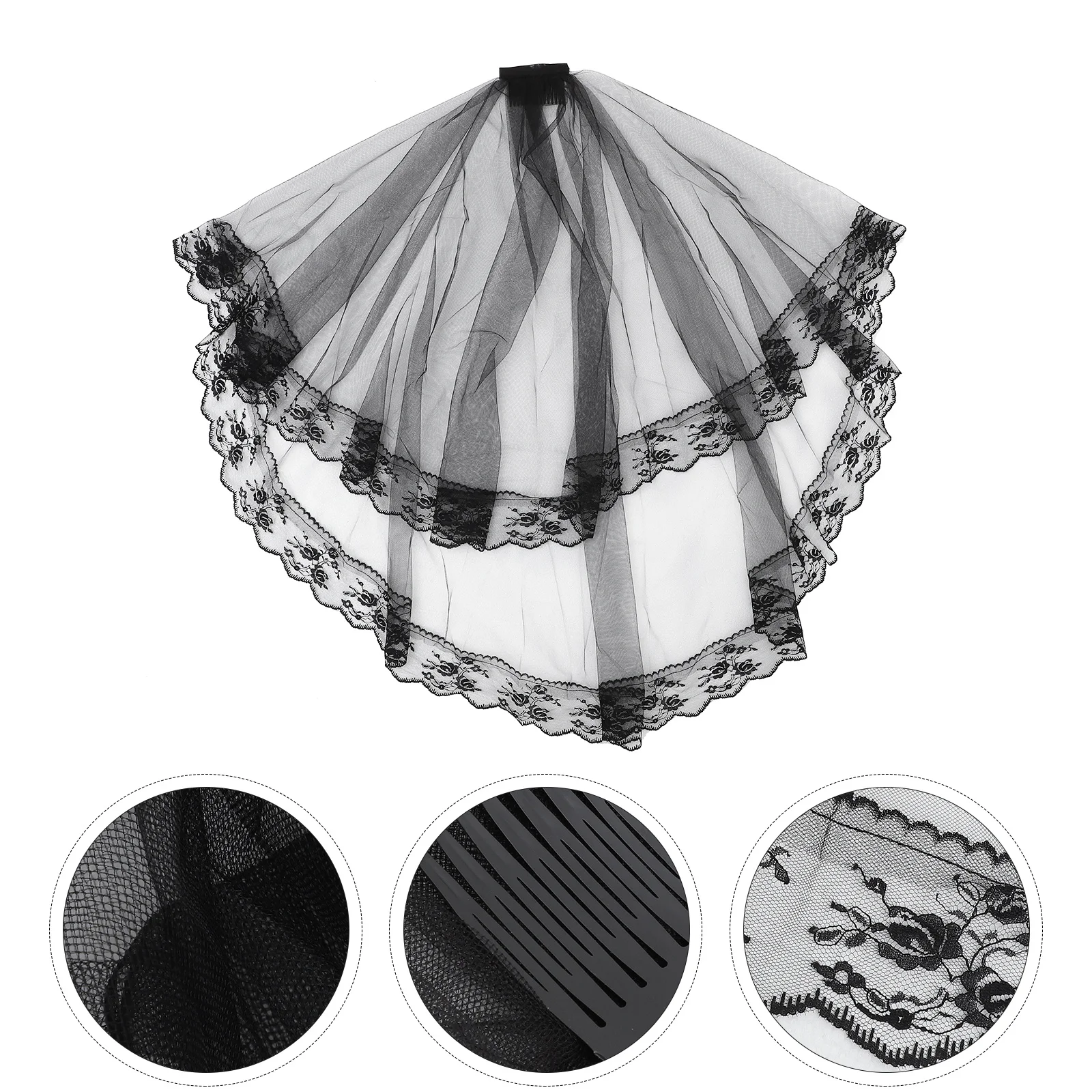 

Vintage Short Lace Tulle Wedding Veil Bridal Veils for Brides Halloween Cosplay Veil Bachelorette Party Veils for Brides