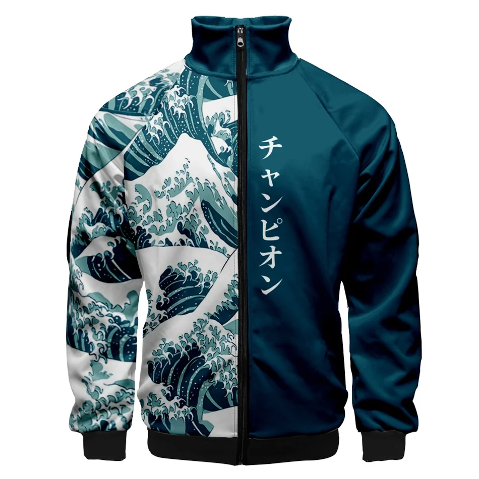 Coats Kanagawa Wave Anime Hoodie Cosplay Costume Men Boys Jacket Sweatshirts