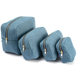 Borsa da viaggio in Denim di 4 dimensioni borsa da toilette per trucco scatola di bellezza borsa da viaggio lavaggio biancheria intima cosmetica organizzatore regalo per feste