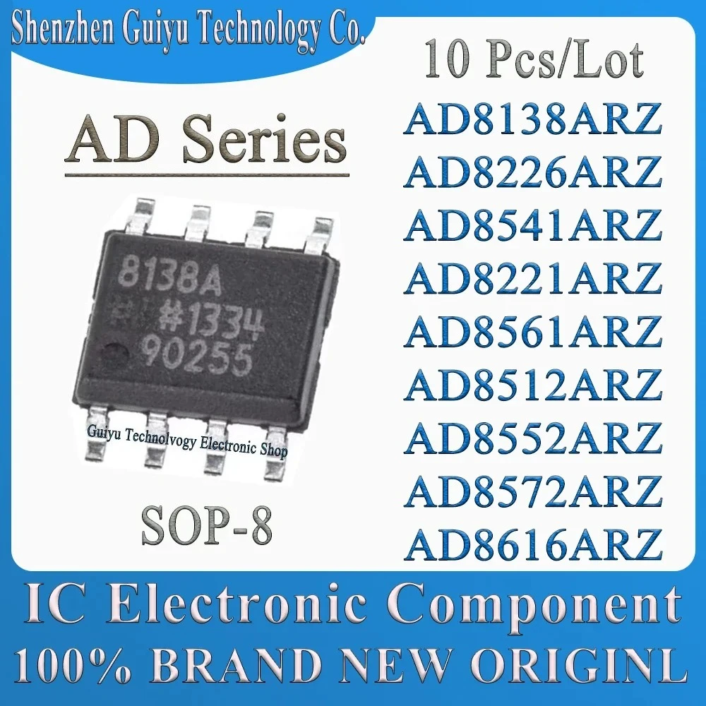 

10 Pcs/Lot AD8138ARZ AD8226ARZ AD8541ARZ AD8221ARZ AD8561ARZ AD8512ARZ AD8552ARZ AD8572ARZ AD8616ARZ AD8616 AD SOP-8 IC Chip