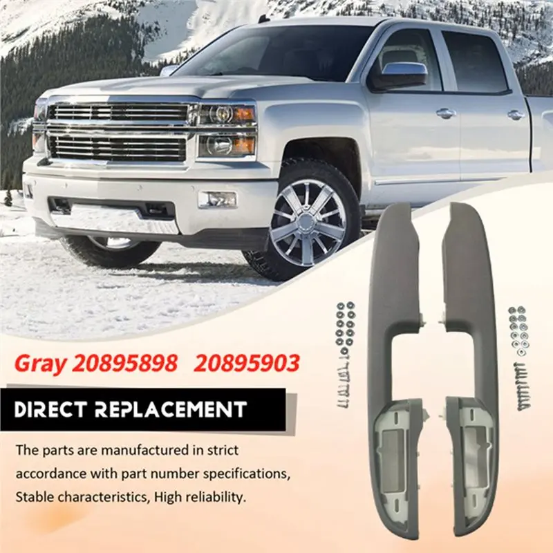 Rear Door Armrest Panel Handle Cover Repair Replacement Kit 1 Pair For Chevrolet Silverado GMC Yukon 07- 14