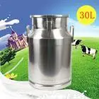 

30 L Stainless Steel Milk Can Wine Pail Bucket Jug Oil Barrel Canister with Lid