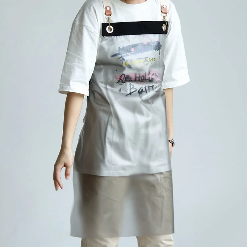 

Водонепроницаемый маслостойкий прозрачный фартук, бытовой кухонный фартук для мытья посуды, парикмахерская, зоомагазин, мужская и женская рабочая одежда ZE354