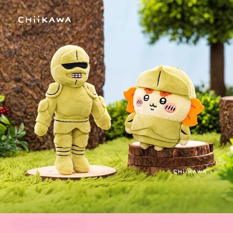Chiikawa Shisa Kawaii Anime dibujos animados León blindado chamán Ramen armadura colgante de felpa oficial genuino regalo circundante compacto lindo