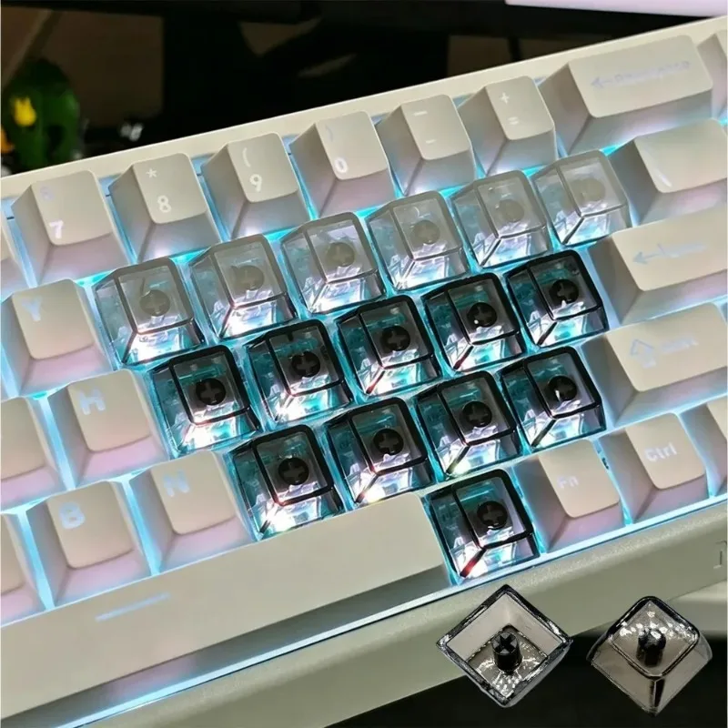 10Pcs MOA Profile Keycaps Cute Rounded Height Cross Axis Universal for Mechanical Keyboard DIY Mix Match Pastel Color Gift Decor