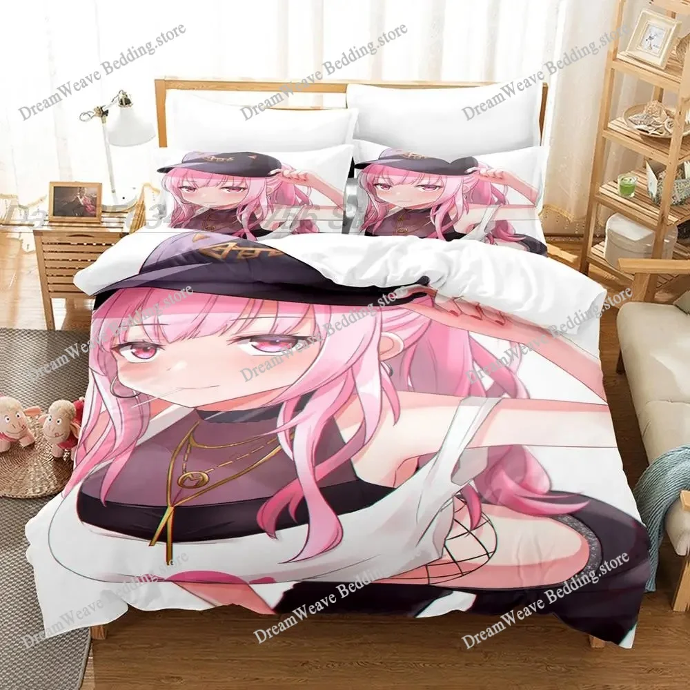 

3d Print Anime Kawaii Girl Mori Calliope Bedding Set Single Twin Full Queen King Size Bed Set Adult Kid Bedroom Duvet Cover Sets