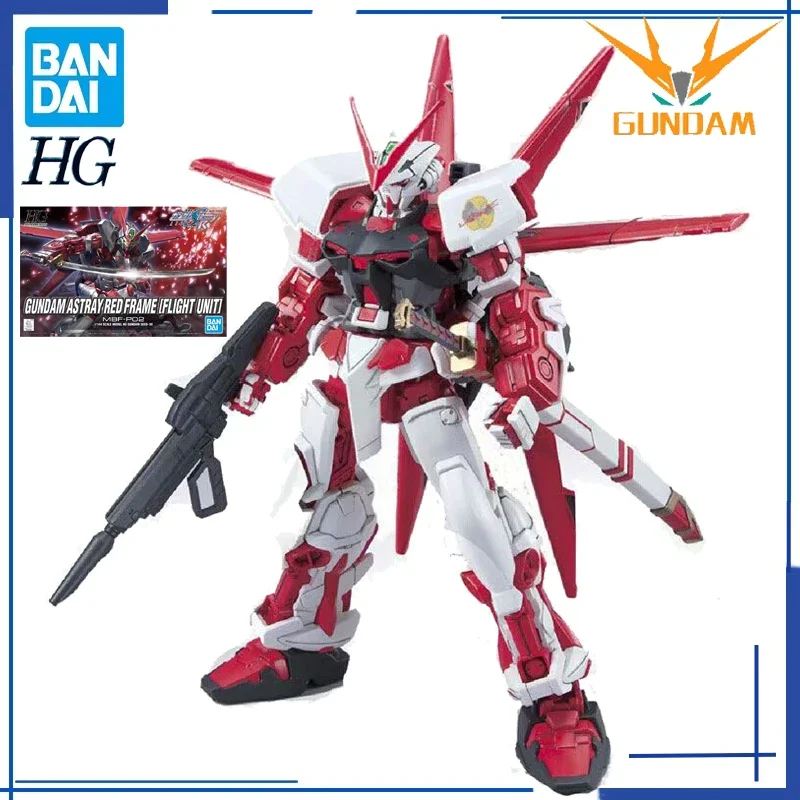 Bandai original genuíno gundam abstrato moldura vermelha hg modelo colecionável ornamentos anime figuras de ação brinquedos para meninos menina crianças presente