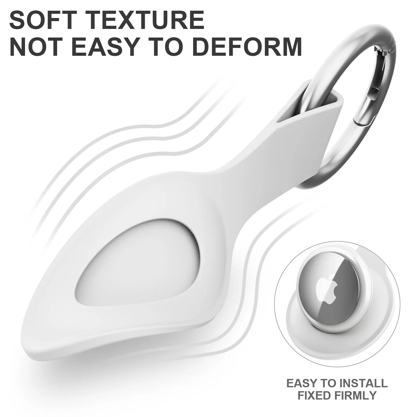2Pcs Silicone Case for Apple Airtags Cover Protective Shell Tracker Accessories Anti-scratch Sleeve Keychain For Air tag Case