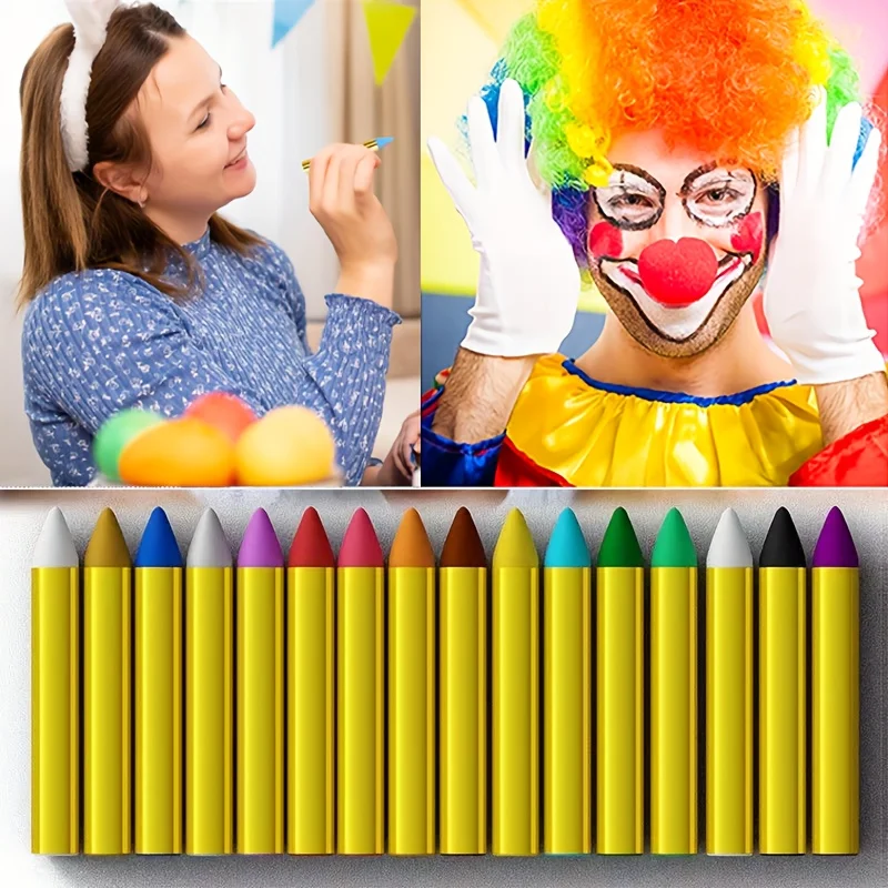 16 Pieces Face Paint Crayons Makeup Sticks Face Body Paint Kit For Halloween Or Birthday Party CosplayMardi Gras Makeup