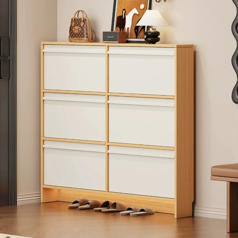 Retro Multi Layer Shoe Cabinet Narrow Entrance Nordic Luxury Shoe Rack Storage Space Saving Meuble Chausssure Home Furniture