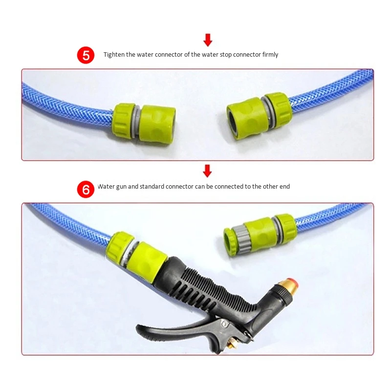 10PCS Hose Garden Tap Water Hose Pipe 1/2 Inch Connector Quick Connect Adapter Fitting Repair Watering For Greenhouse