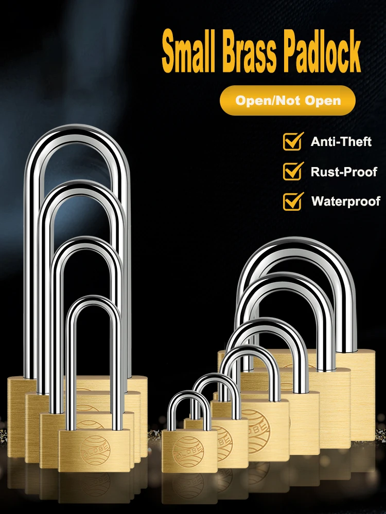 Copper Padlock Small Lock Anti-Theft Small Home Door Lock Suitable For Luggage Cabinets Home Decoration Hardware 20mm — 60mm
