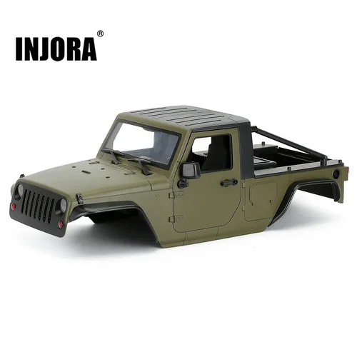 INJORA 휠베이스 픽업 바디 쉘 미조립 키트, 1/10 RC 크롤러 자동차 축 SCX10 SCX10 II 90046 지프 랭글러용, 12.3 인치, 313mm  Best5