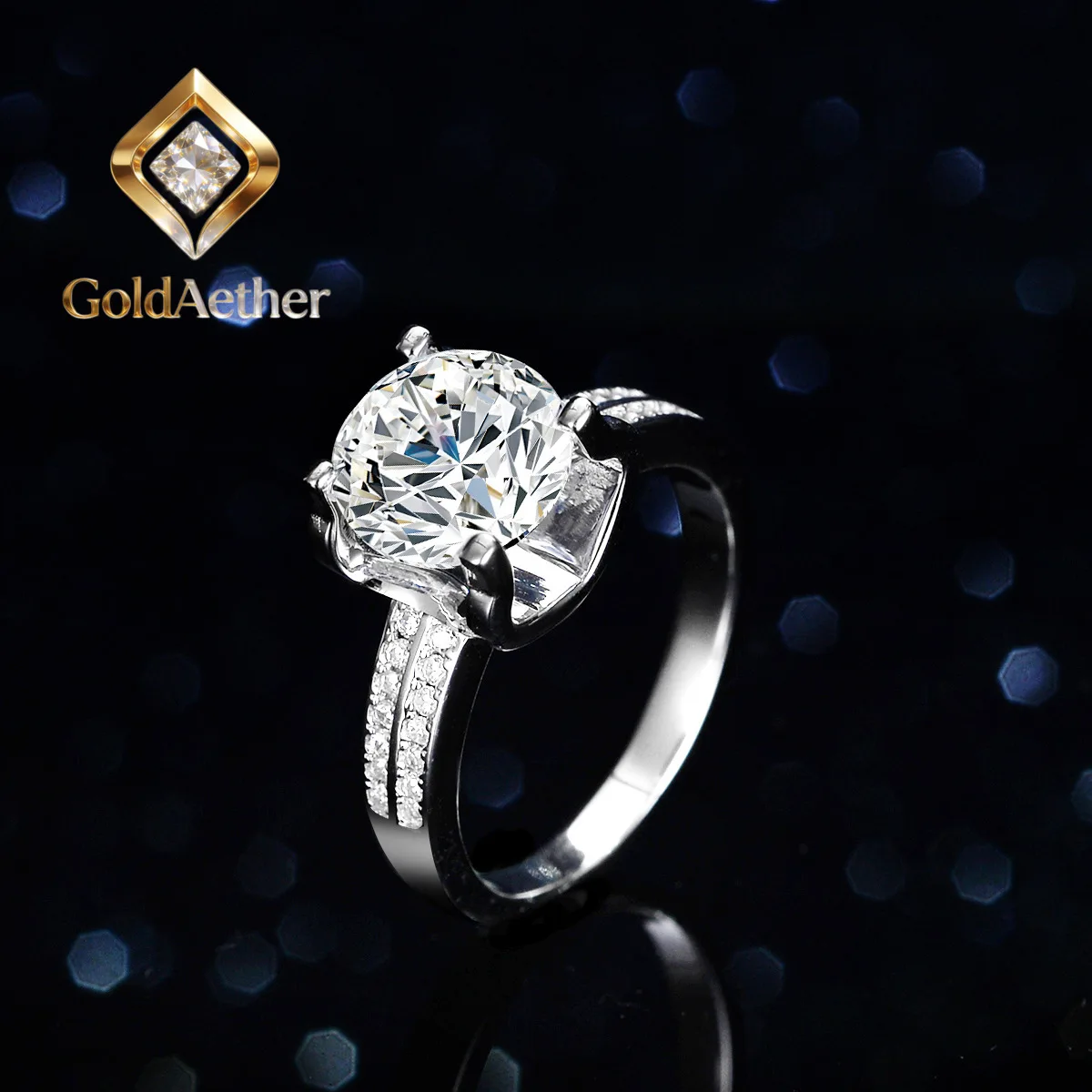 

Кольцо GoldNouveau женское с муассанитом 3 карата, платина PT950, оправа в форме головы коровы, крупный камень, для свадьбы и вечеринок