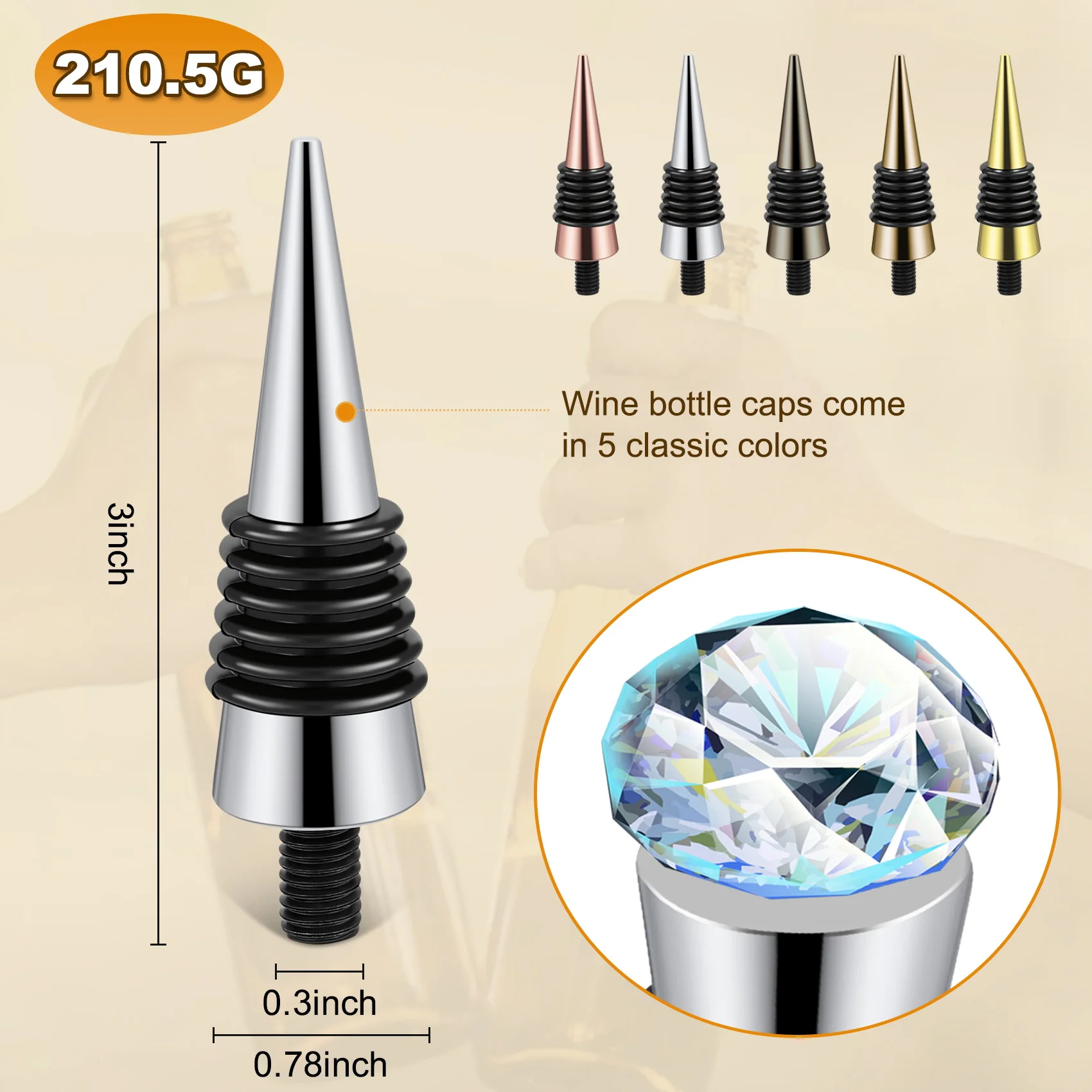 AY03-10 Pieces Blank Bottle Stopper With Threaded Post Metal Wine Stopper Inserts Set Hardware For Wood Turning DIY Project