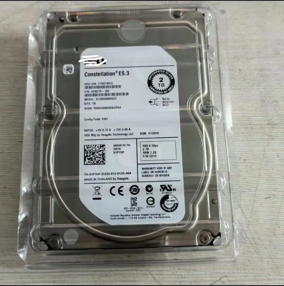 new original 1P7DP 01P7DP FOR DELL 2TB 7.2K 6Gbs 3.5 SAS Drive ST2000NM0023 HDD