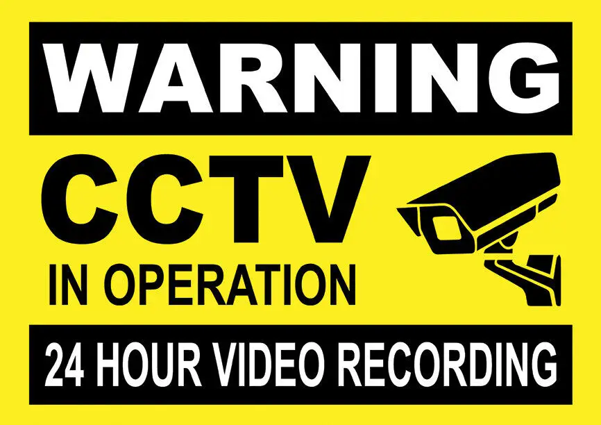 LARGE & SMALL Stickers Warning 24 Hour CCTV Video Surveillance In Operation