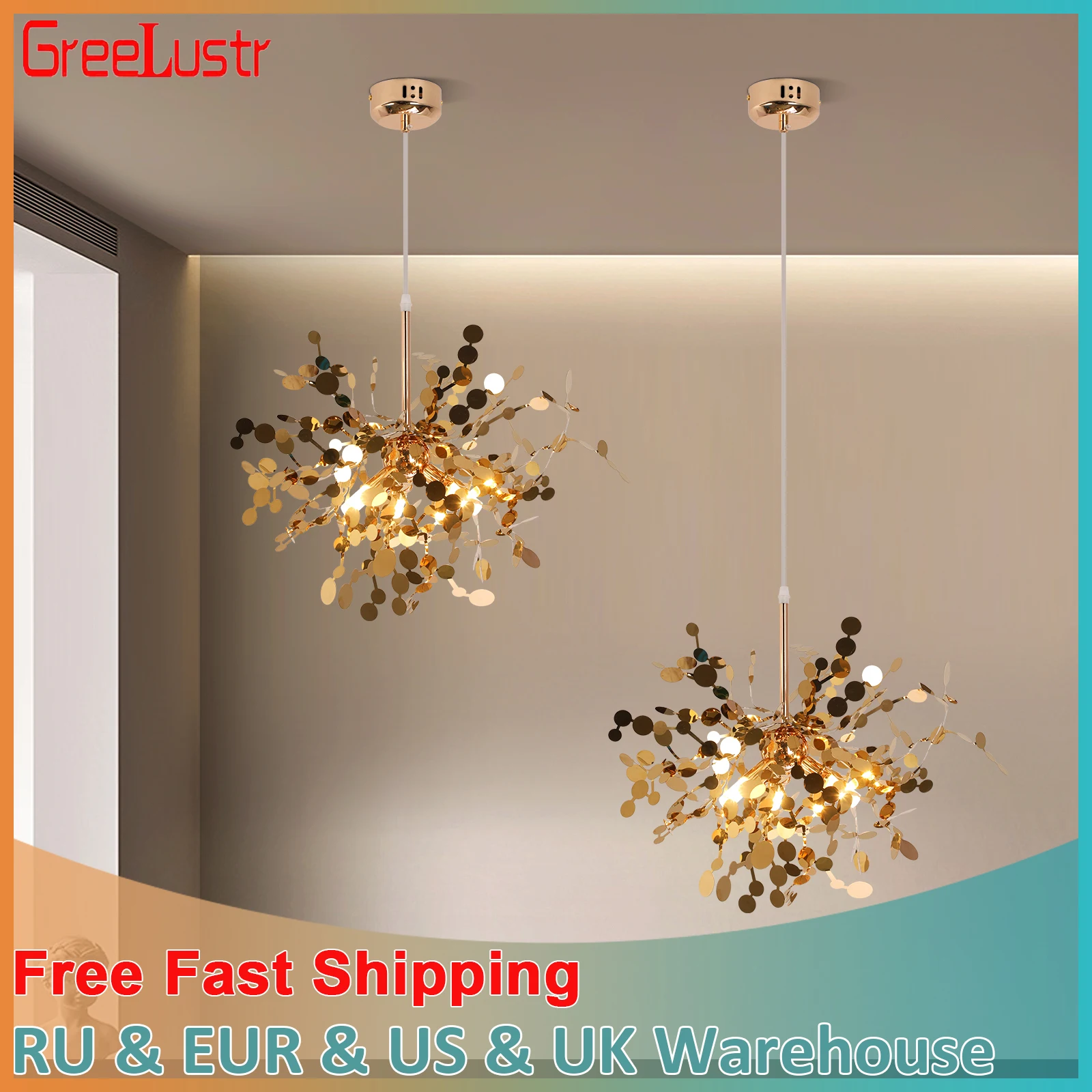 Led Dandelion Pendant Light Firework Chandeliers Modern Hang Ceiling Lamp Living Room Dining Table Kitchen Island Hallway Lustre