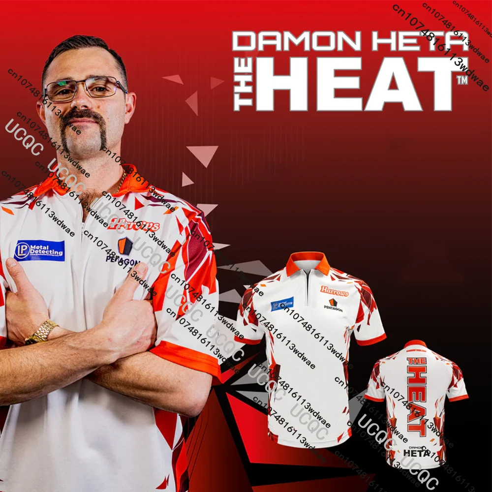 

Футболка для игры в дартс Damon Heta 2026 года, модель "The Heat", подарок для любителей дартса, быстросохнущая спортивная футболка для мужчин и детей