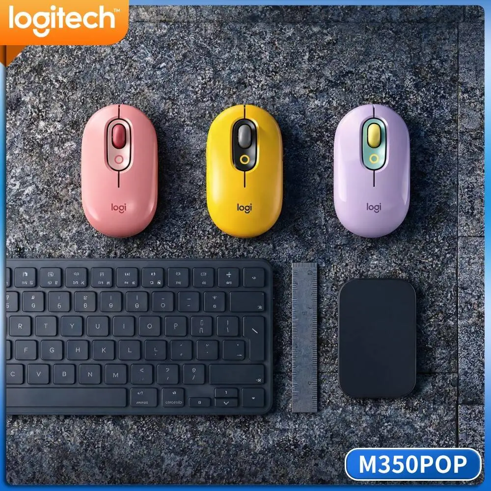 Logitech M350 POP Pebble Light‑Weight Mouse Nano USB Receiver Multi‑Device Switching For Podcast Producers Desktop