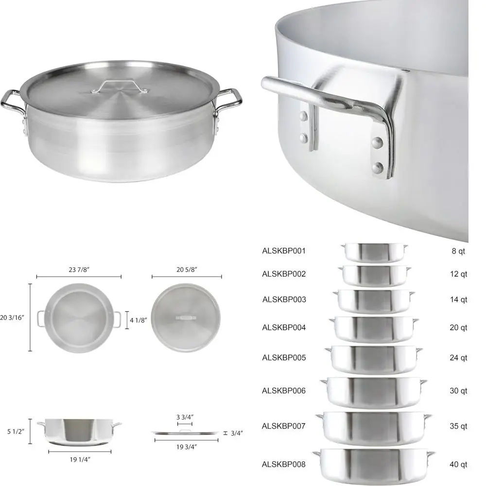 

Thunder Group 30 Quart Aluminum Braiser with Lid