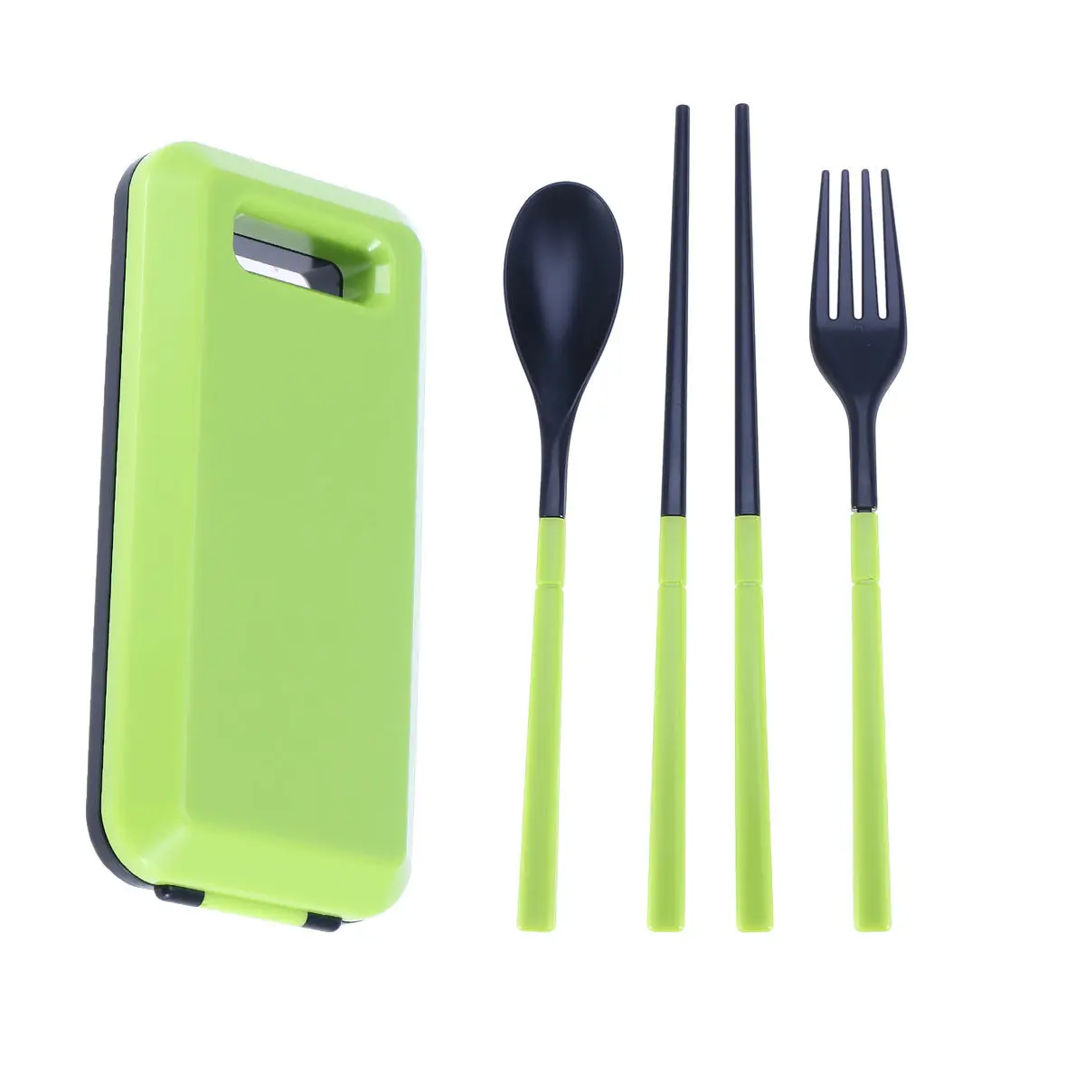 3Pcs Portable Stainless Steel Cutlery Set Foldable Spoon Chopsticks Fork Rust Free Lightweight Dinnerware for Car Camp Hike view 2